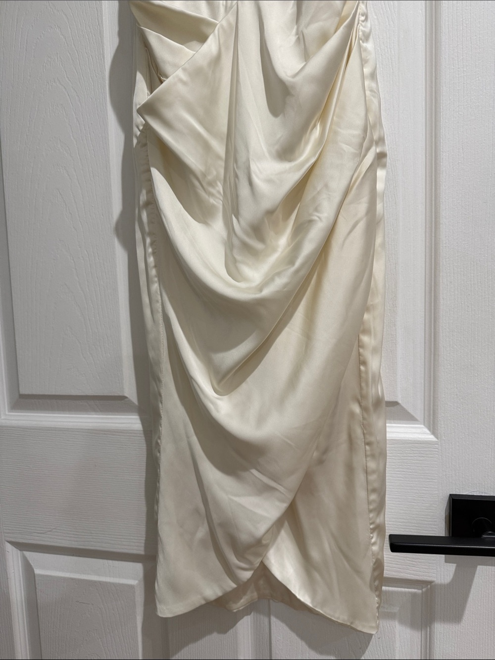 Oh Polly Ivory Draped Bustier Midi Dress - Picture 3 of 6